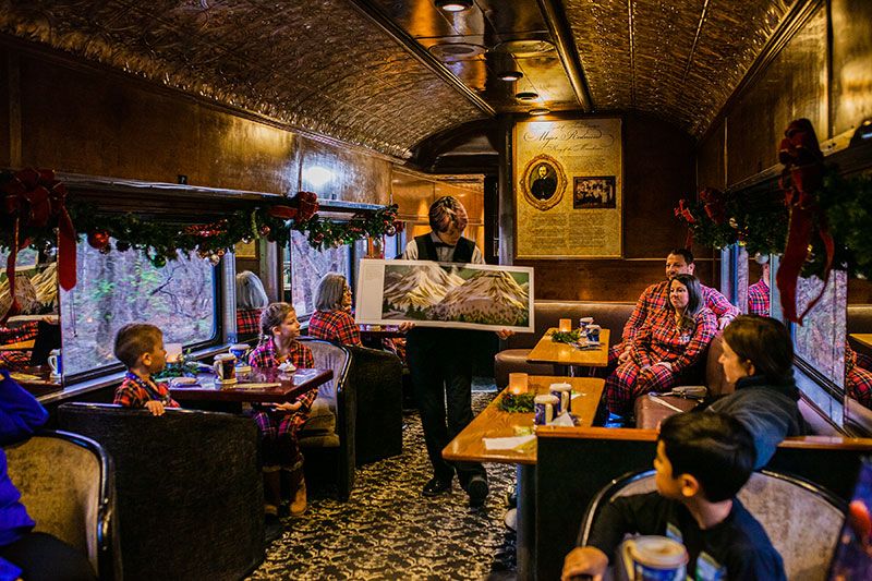 Watch the characters come to life on the real life Polar Express Train Ride